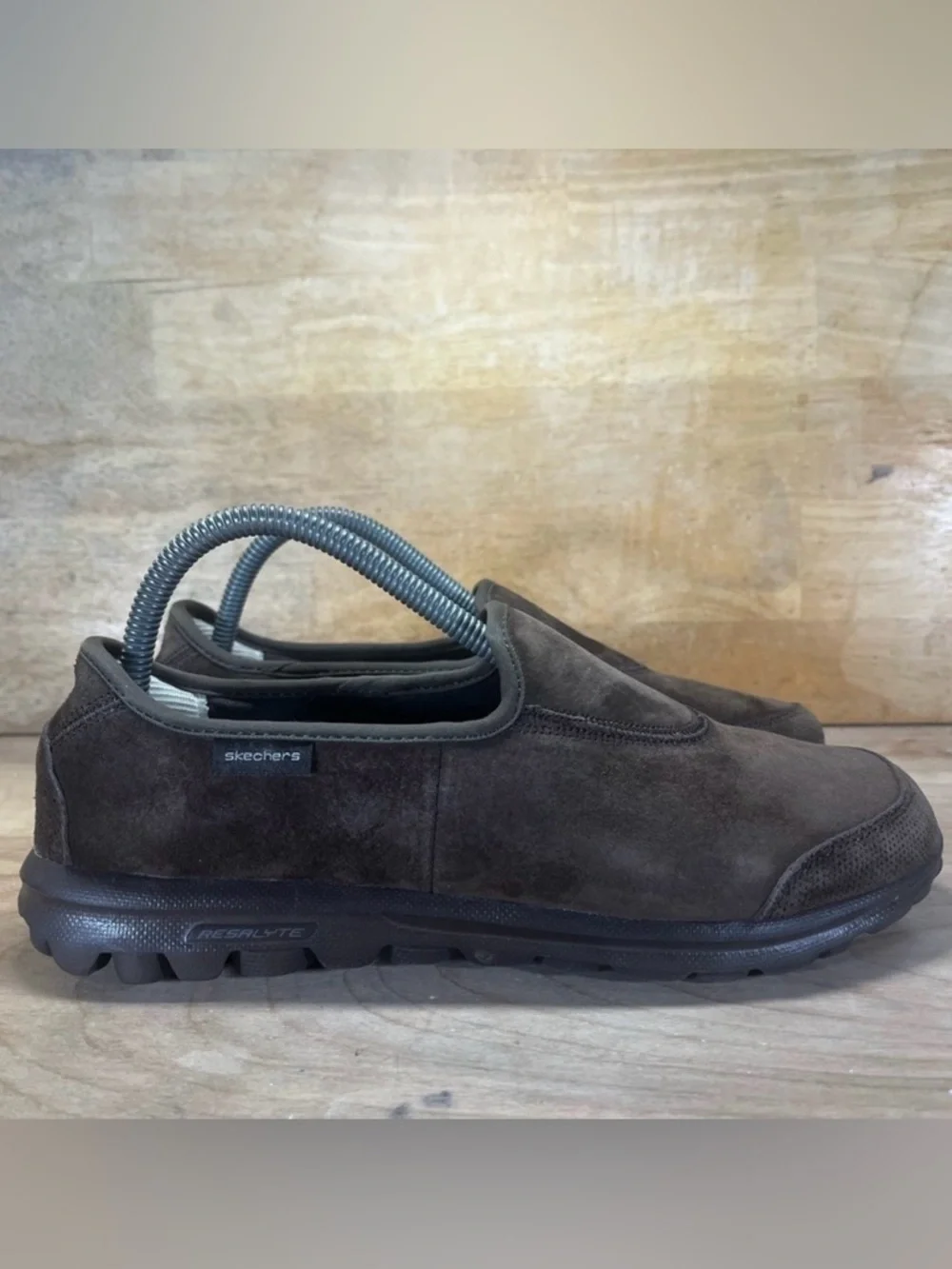 Skechers GOWalk SUEDE Womens Size 9 Slip On Loafers Shoes Chocolate Brown 13766 - Picture 1 of 8